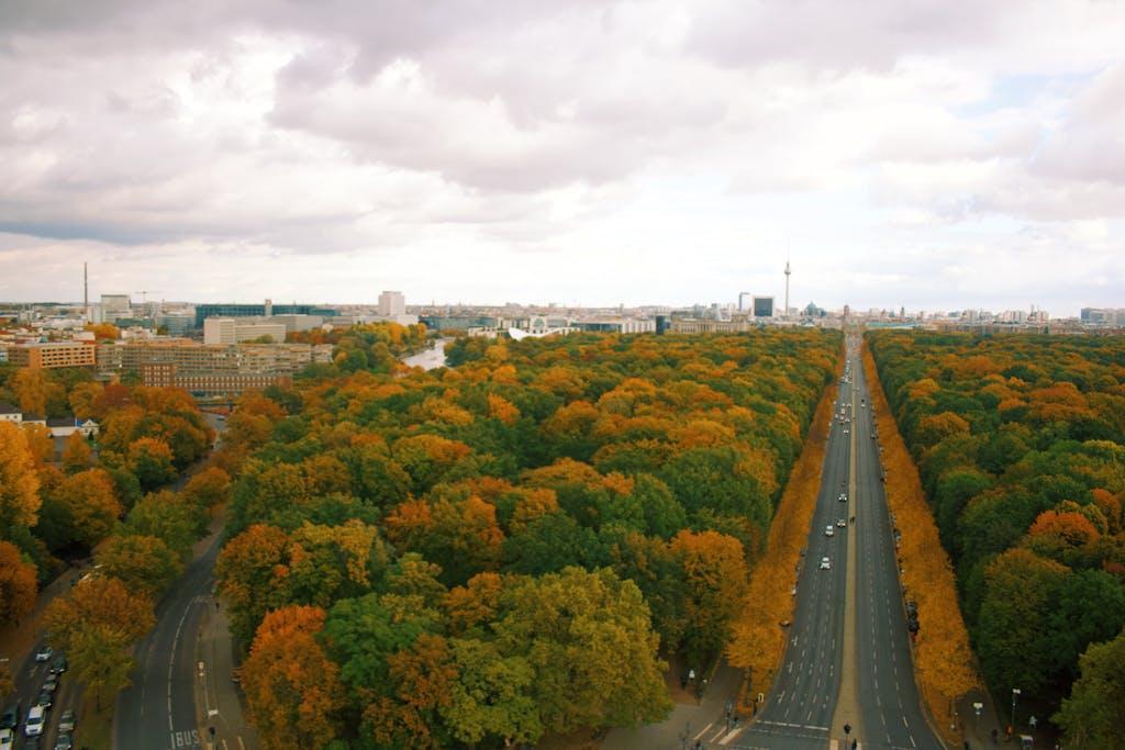 High Angle View of Tiergarten in Berlin